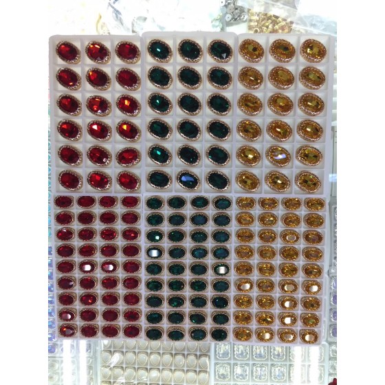 Glass Water Drop Shaped K9 Flat Bottom Double Hole DIY Clothing Accessory Sew-on Stone Chamfered Diamonds Hat Rhinestones