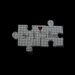 Crystal Love Puzzle Iron On Rhinestone Hot Fix Bling Design