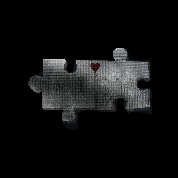 Crystal Love Puzzle Iron On Rhinestone Hot Fix Bling Design