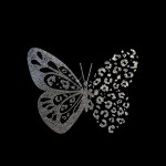 Clear Crystal Butterfly Iron On Rhinestone Heat Transfer Bling Design