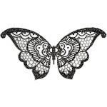 Black Butterfly Rhinestud Iron On Heat Transfer Bling Design