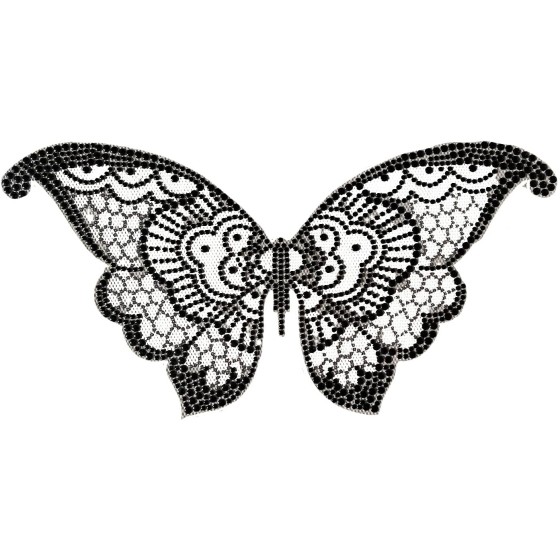 Black Butterfly Rhinestud Iron On Heat Transfer Bling Design