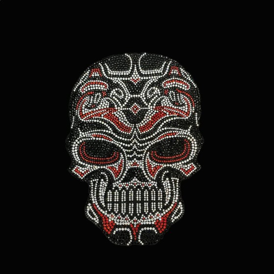 Crystal Skull Iron On Heat Transfer Bling Patch Design