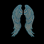 Blue Stud Wings Iron On Heat Transfer Bling Design
