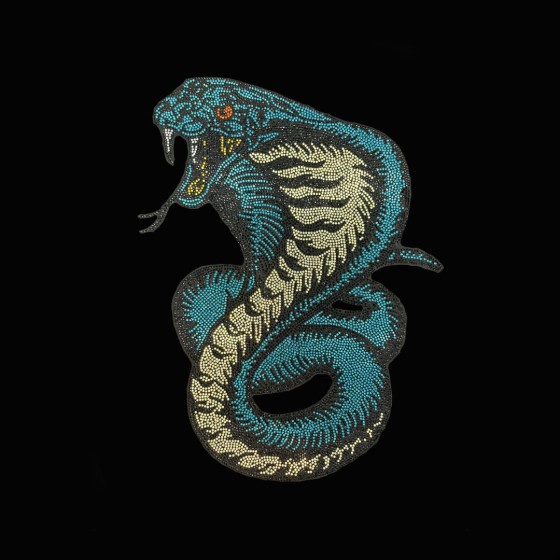 Big Cobra Snake Rhinestone Iron On Heat Transfer Bling Design