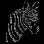 Clear Zebra Rhinestone Iron On Heat Transfer Bling Design