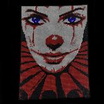Clown Iron On Heat Transfer Rhinestone Bling Transfer Design