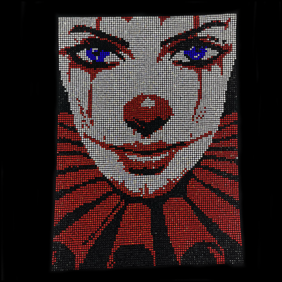 Clown Iron On Heat Transfer Rhinestone Bling Transfer Design