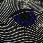 Crystal Blue Eye Rhinestone Iron On Heat Transfer Hot Fix Bling Design