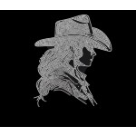 Cowgirl Western Girl Heat Transfer Iron On Hot Fix Rhinestone Bling Design Patch