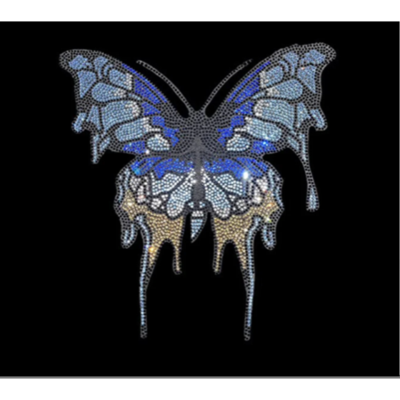 Crystal Butterfly Iron On Rhinestone Hot Fix Bling Design