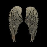 Clear Crystal Angel Wings Iron On Rhinestone Bling Design