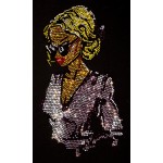 Blonde Girl Iron On Rhinestone Heat Transfer Bling Design