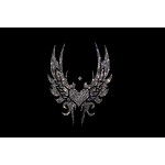 Black Tribal Angel Wings Iron On Rhinestone Bling Transfer Design
