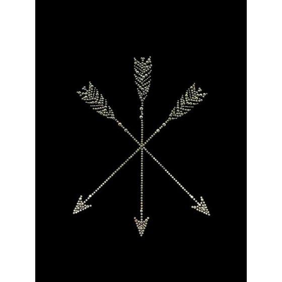 Clear Arrows Iron On Rhinestone Heat Transfer Bling Design