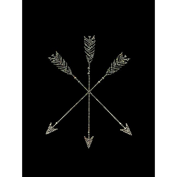 Clear Arrows Iron On Rhinestone Heat Transfer Bling Design