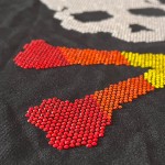 Cross Bones with Skull Iron On Heat Transfer Hot Fix Rhinestone Sparkle Patch