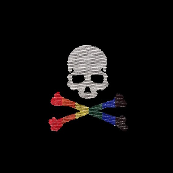 Cross Bones with Skull Iron On Heat Transfer Hot Fix Rhinestone Sparkle Patch