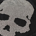 Cross Bones with Skull Iron On Heat Transfer Hot Fix Rhinestone Sparkle Patch