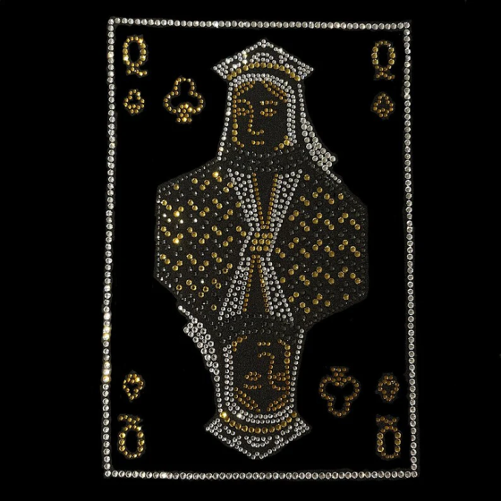 Crystal Poker Card Iron On Hot Fix Rhinestone Bedazzled Applique Patch