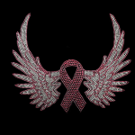 Breast Cancer Pink Ribbon Iron On Heat Transfer Hot Fix Bling Applique Patch