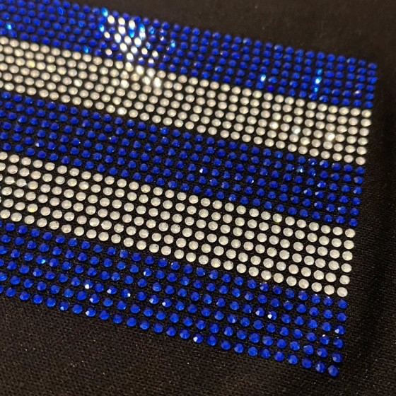 Cuban Flag Iron On Patch Hot Fix Rhinestone Heat Transfer Bling