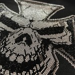 Chopper Skull Iron On Hot Fix Rhinestone Biker Sugar Skull Heat Transfer Bling