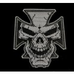 Chopper Skull Iron On Hot Fix Rhinestone Biker Sugar Skull Heat Transfer Bling
