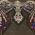 Cross with Angel Wings Iron On Heat Transfer Rhinestone Bling Patch Design