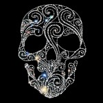 Classy Skull Rhinestone Iron On Heat Transfer Bling Design