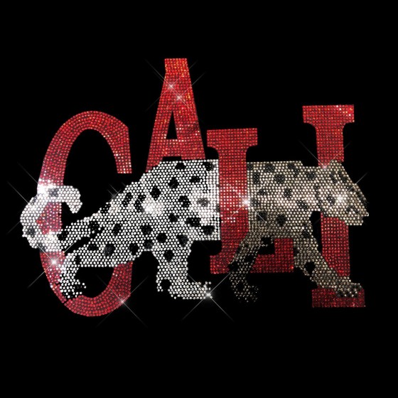 California Panther Rhinestone Iron On Heat Transfer Bling Design