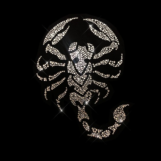Crystal Scorpion Rhinestone Iron On Heat Transfer Bling Design