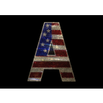 American Flag Rhinestone Iron On Heat Transfer Bling Design