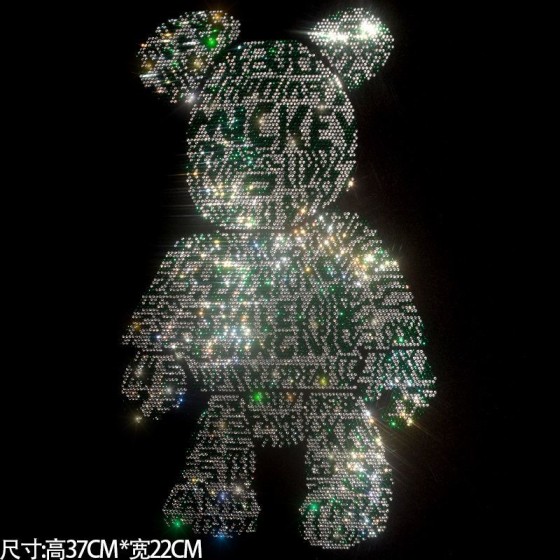 ✨ Trendy Sparkling Cute Bear Hot Fix Rhinestone Transfers | Custom Iron-On Crystal Patches for DIY Clothing & Apparel