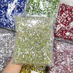 Ultra Precision 3mm Flat Silver Glass Loose Rhinestones 12 Facets Eco-Friendly Glue-On Technique OPL Nail Art Bags Garments