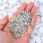 Ultra Precision 3mm Flat Silver Glass Loose Rhinestones 12 Facets Eco-Friendly Glue-On Technique OPL Nail Art Bags Garments