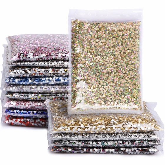 Ultra Precision 3mm Flat Silver Glass Loose Rhinestones 12 Facets Eco-Friendly Glue-On Technique OPL Nail Art Bags Garments